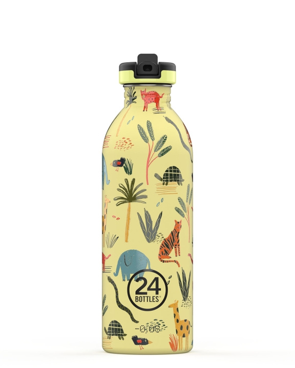 24Bottles - Kids Collectie - Urban fles 500 ml met sportdeksel - Jungle Friends (24B917) in de groep SPORT, VRIJE TIJD & HOBBY / Buitenrecreatie / Thermosflessen & Waterflessen bij TP E-commerce Nordic AB (C80738)