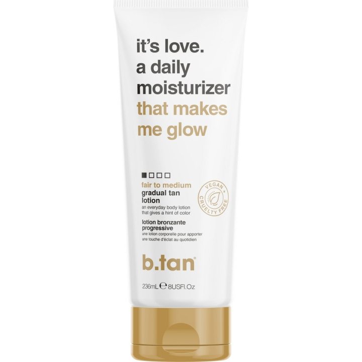 b.tan It\'s Love A Dagelijkse Hydraterende Geleidelijke Tan Lotion 236 ml in de groep BEAUTY & HEALTH / Huidsverzorging / Zonnebank / Bruin zonder zon bij TP E-commerce Nordic AB (C80850)