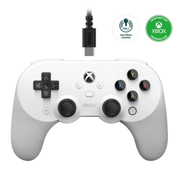 8Bitdo Pro 2 Bedrade Xbox-Gamepad Wit in de groep HOME ELECTRONICS / Spelconsoles en accessoires / Xbox Series X bij TP E-commerce Nordic AB (C80904)