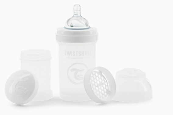 Twistshake Antikoliek Babyfles Wit 180 ml in de groep SPEELGOED, KINDER- & BABYPRODUCTEN / Eten & Drinken / Babyflessen & Accessoires bij TP E-commerce Nordic AB (C80999)