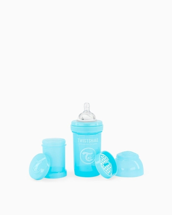 Twistshake Antikoliek Babyfles Pastelblauw 180 ml in de groep SPEELGOED, KINDER- & BABYPRODUCTEN / Eten & Drinken / Babyflessen & Accessoires bij TP E-commerce Nordic AB (C81001)