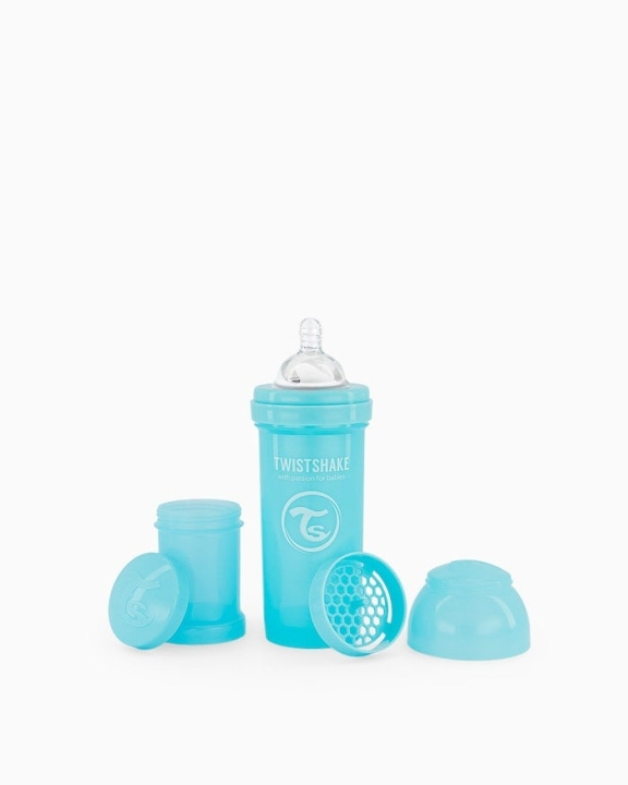 Twistshake Antikoliek Babyfles Pastelblauw 260 ml in de groep SPEELGOED, KINDER- & BABYPRODUCTEN / Eten & Drinken / Babyflessen & Accessoires bij TP E-commerce Nordic AB (C81004)