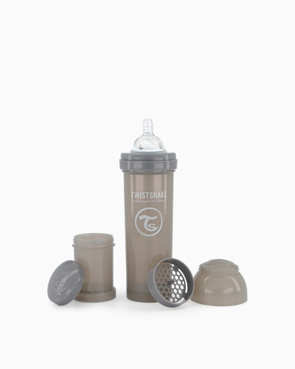 Twistshake Antikoliek Babyfles Pastel Grijs 330 ml in de groep SPEELGOED, KINDER- & BABYPRODUCTEN / Eten & Drinken / Babyflessen & Accessoires bij TP E-commerce Nordic AB (C81008)