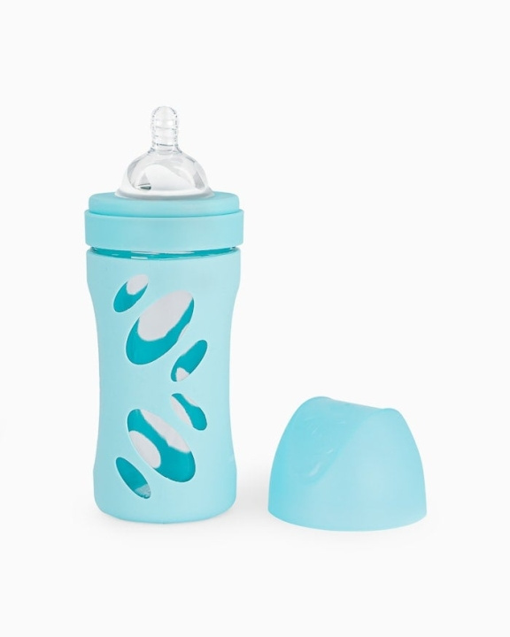 Twistshake Glazen anti-koliekfles pastelblauw 260 ml in de groep SPEELGOED, KINDER- & BABYPRODUCTEN / Eten & Drinken / Babyflessen & Accessoires bij TP E-commerce Nordic AB (C81013)