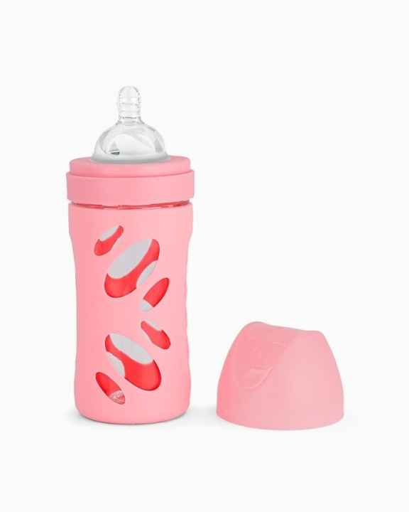 Twistshake Glazen anti-koliekfles Pastel Roze 260 ml in de groep SPEELGOED, KINDER- & BABYPRODUCTEN / Eten & Drinken / Babyflessen & Accessoires bij TP E-commerce Nordic AB (C81014)