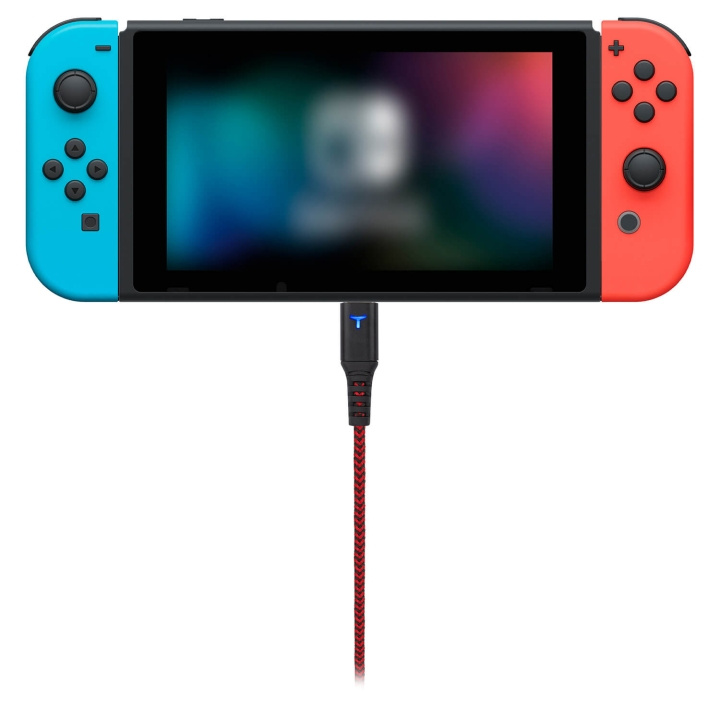 EgoGear Kabel SCH10 Röd/Svart Typ-C 3m Flätad för NSW in de groep HOME ELECTRONICS / Spelconsoles en accessoires / Nintendo Switch / Accessoires bij TP E-commerce Nordic AB (C81419)