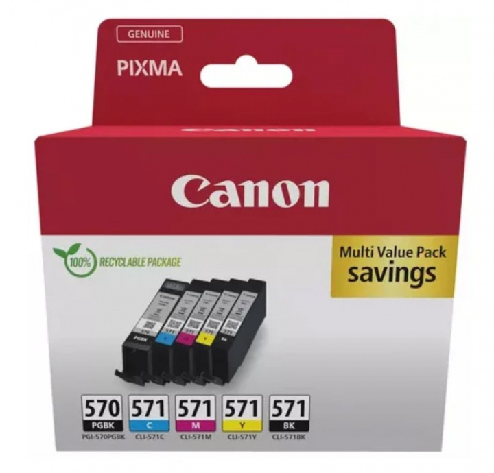 Canon Bläck 0372C006 PGI-570/CLI-571 Multipack in de groep COMPUTERS & RANDAPPARATUUR / Printers & Accessoires / Inkt & Toner / Inktpatronen / Canon bij TP E-commerce Nordic AB (C81421)