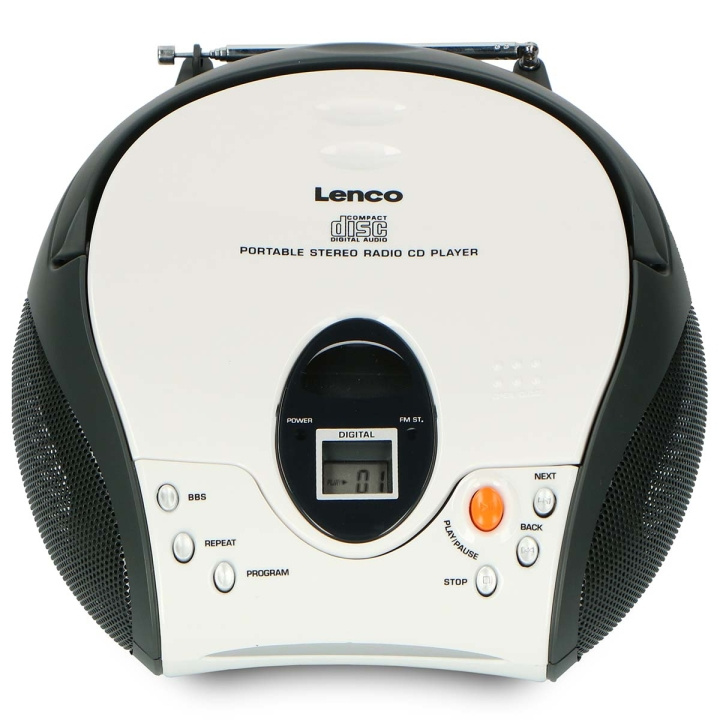 Lenco Draagbare stereo FM-radio met CD Wit in de groep HOME ELECTRONICS / Audio & Beeld / Thuisbioscoop, Hifi en Draagbaar / Radio & Wekkers / Draadloze audiozender bij TP E-commerce Nordic AB (C81436)