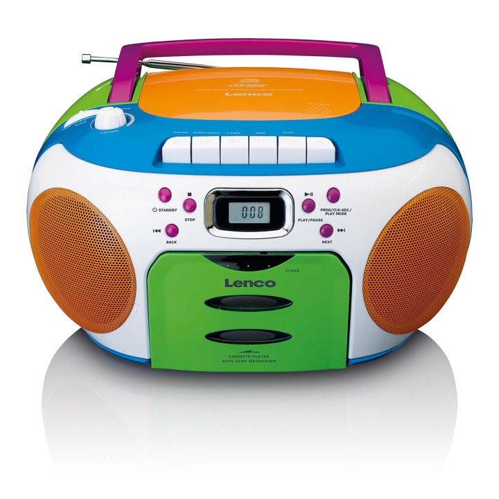 Lenco Draagbare radio met CD en cassette Kids Multi Colour in de groep HOME ELECTRONICS / Audio & Beeld / Thuisbioscoop, Hifi en Draagbaar / Radio & Wekkers / Draadloze audiozender bij TP E-commerce Nordic AB (C81439)