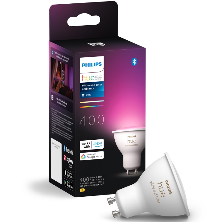 Philips Hue White and Color Ambiance GU10 400lm 1-pack in de groep HOME ELECTRONICS / Verlichting / LED-lampen bij TP E-commerce Nordic AB (C81475)