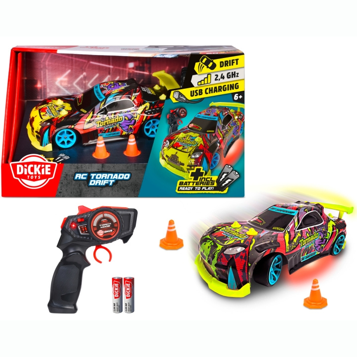 Dickie Tornado Drift Radiostyrd Bil, 22 cm in de groep SPEELGOED, KINDER- & BABYPRODUCTEN / Op afstand bestuurbaar / Afstand bestuurbare auto\'s bij TP E-commerce Nordic AB (C81520)