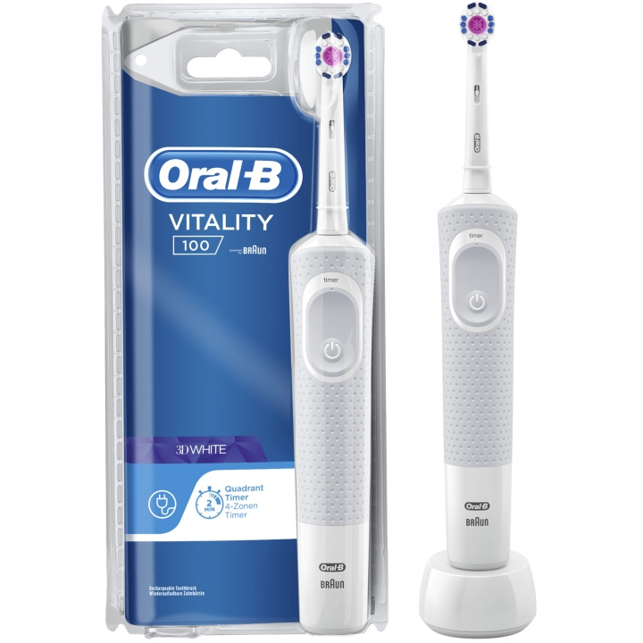 Oral B Eltandborste Vitality 100 3D White in de groep BEAUTY & HEALTH / Mondverzorging / Elektrische tandenborstels bij TP E-commerce Nordic AB (C81553)