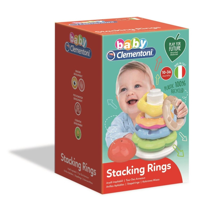 Clementoni Stapelringen (100% gerecycled) in de groep SPEELGOED, KINDER- & BABYPRODUCTEN / Babyspeelgoed / Activiteitenspeelgoed bij TP E-commerce Nordic AB (C81871)