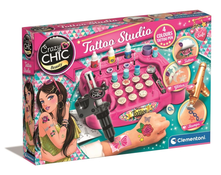 Clementoni Crazy Chic Tattoo studio in de groep SPEELGOED, KINDER- & BABYPRODUCTEN / Speelgoed / Ambachten bij TP E-commerce Nordic AB (C81881)