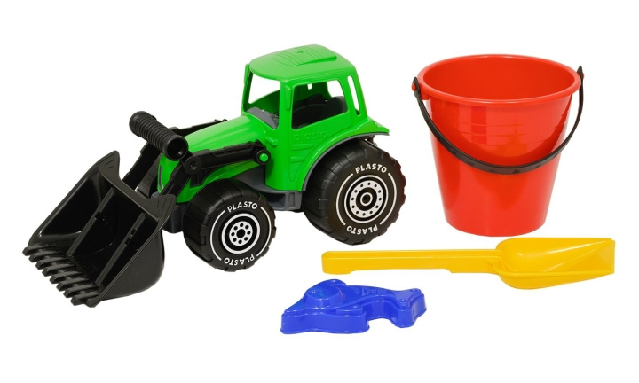 Plasto Zandset met tractor, emmer, spade & zandvorm in de groep SPEELGOED, KINDER- & BABYPRODUCTEN / Speelgoed / Speelgoed bij TP E-commerce Nordic AB (C82070)