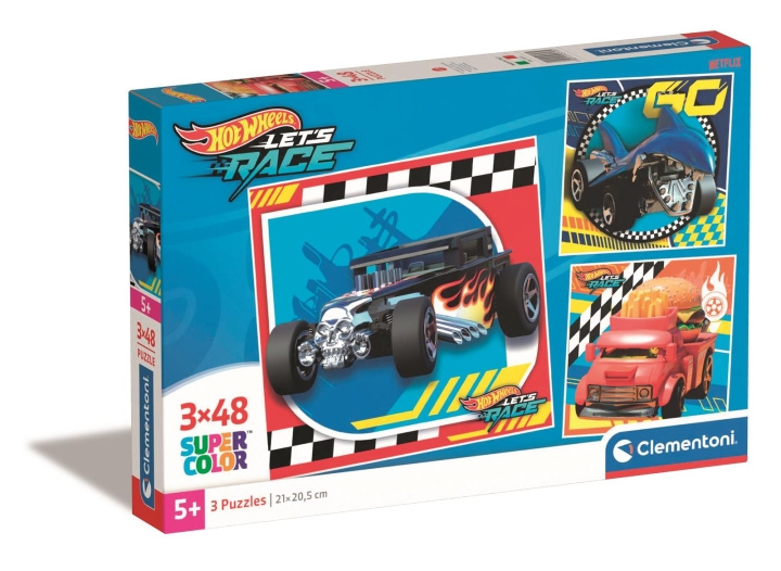 Clementoni 3x48 puzzels kinderen hotwheels in de groep SPEELGOED, KINDER- & BABYPRODUCTEN / Speelgoed / Puzzels bij TP E-commerce Nordic AB (C82215)