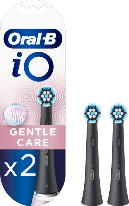 Oral B iO Gentle Care zwarte opzetborstels 2 st in de groep BEAUTY & HEALTH / Mondverzorging / Elektrische tandenborstelaccessoires bij TP E-commerce Nordic AB (C82440)