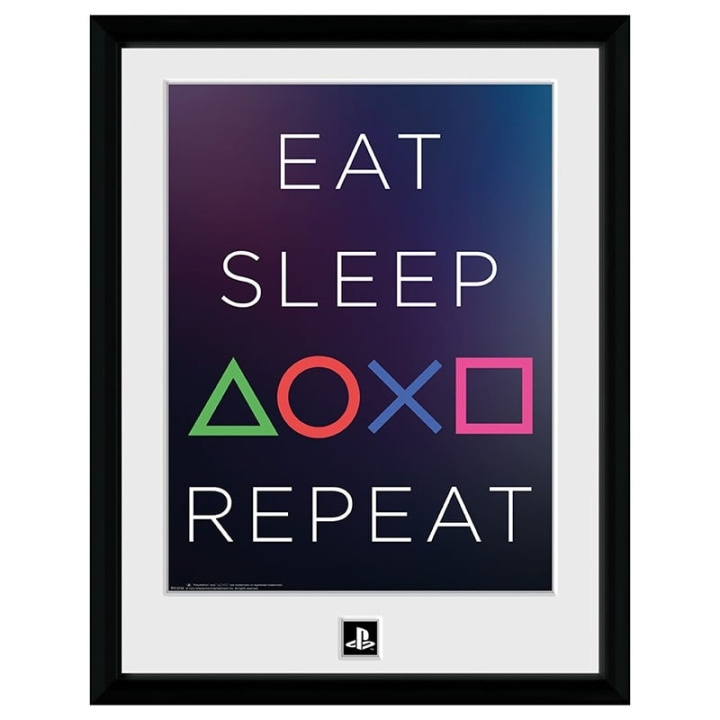 Abysse PLAYSTATION - Ingelijste print Eat Sleep Repeat (30x40) in de groep SPORT, VRIJE TIJD & HOBBY / Leuke dingen / Leuke dingen bij TP E-commerce Nordic AB (C82544)