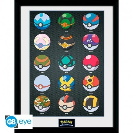 Abysse POKEMON - Ingelijste print Pokeballs (30x40) in de groep SPORT, VRIJE TIJD & HOBBY / Leuke dingen / Leuke dingen bij TP E-commerce Nordic AB (C82552)