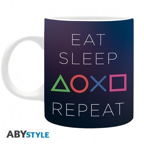 Abysse PLAYSTATION - Mok - 320 ml - Eat Sleep Repeat in de groep SPORT, VRIJE TIJD & HOBBY / Leuke dingen / Bekers bij TP E-commerce Nordic AB (C82554)