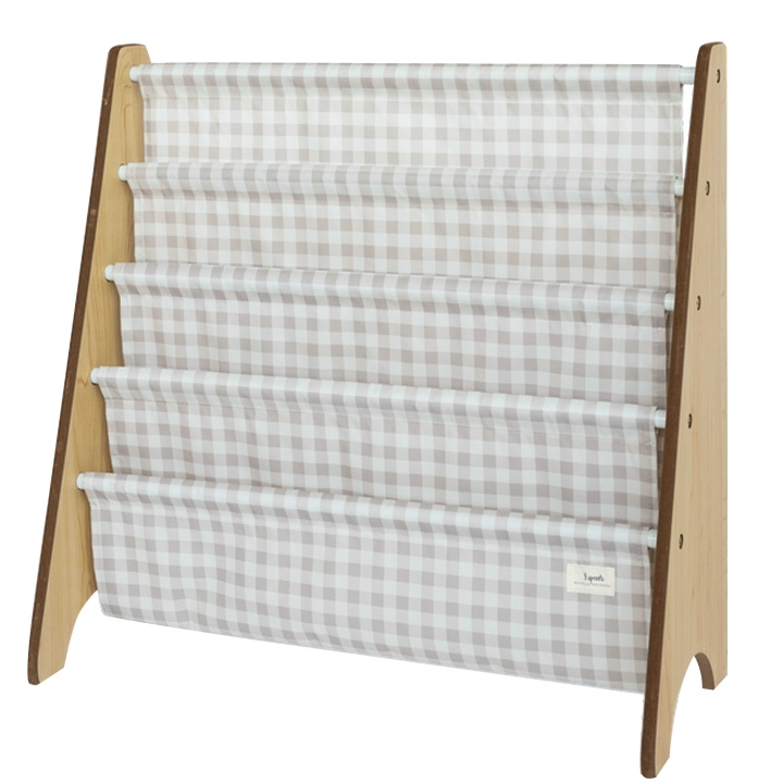 3 Sprouts Boekenplank - Gingham Beige (IRKGBG) in de groep SPEELGOED, KINDER- & BABYPRODUCTEN / Kinderkamer / Opslag bij TP E-commerce Nordic AB (C82778)