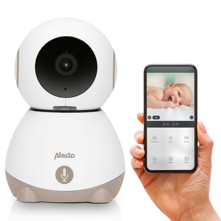 Alecto Wi-Fi-babyfoon met camera Wit/Taupe in de groep SPEELGOED, KINDER- & BABYPRODUCTEN / Kinderveiligheid / Babyphones bij TP E-commerce Nordic AB (C82798)