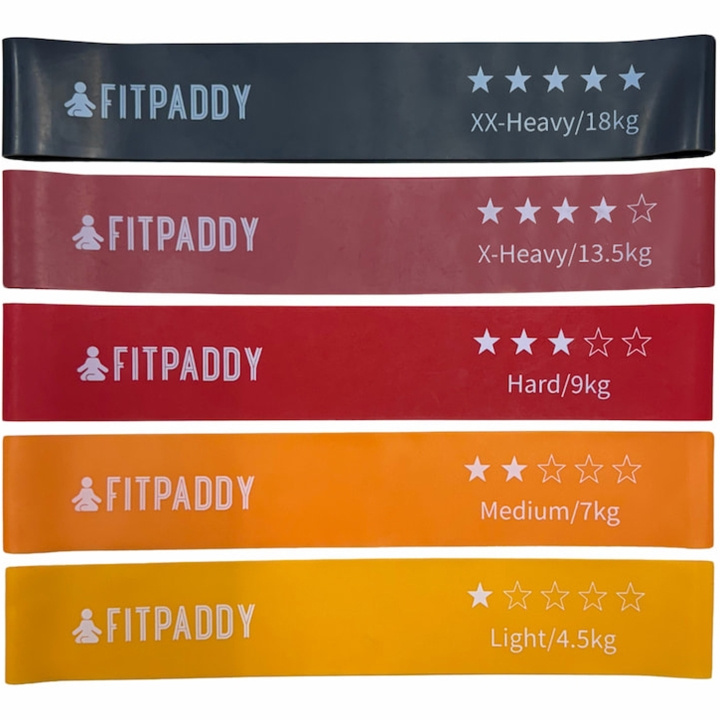 Fitpaddy Elastiska Band Set 5st in de groep SPORT, VRIJE TIJD & HOBBY / Oefen materiaal / Training-accessoires bij TP E-commerce Nordic AB (C82832)