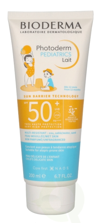 Bioderma Photoderm Pediatrics Lait Spf50 200 ml in de groep BEAUTY & HEALTH / Huidsverzorging / Zonnebank / Zonnebescherming bij TP E-commerce Nordic AB (C82859)