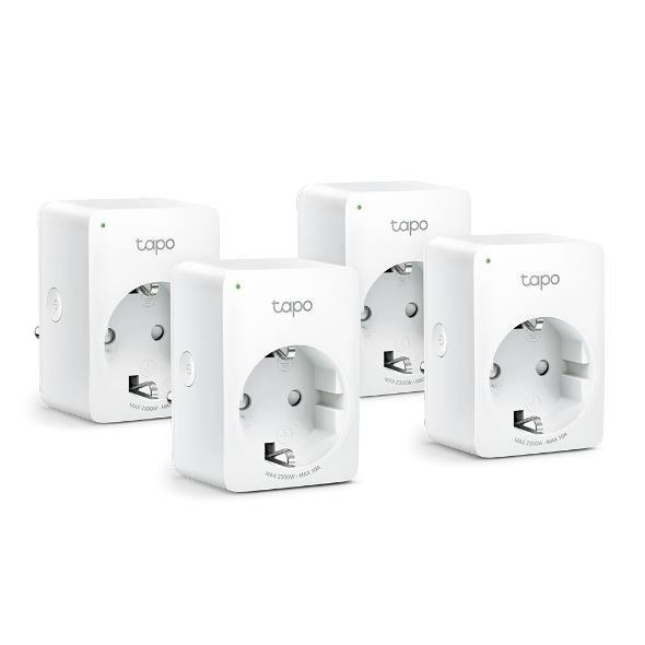 TP-Link Tapo Mini Slimme Wi-Fi-contactdoos (4-pak) /Tapo P100 in de groep HUISHOUDEN & TUIN / Smart home / Slimme huissystemen bij TP E-commerce Nordic AB (C83804)