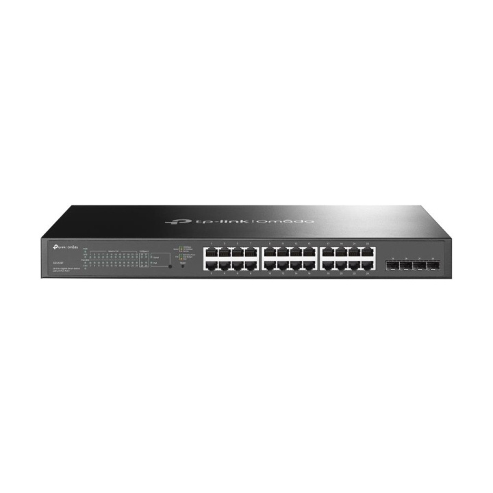 TP-Link JetStream 24-poorts 10/100Mbps + 4-poorts Gigabit Smart Switch met 24-poorts PoE+ in de groep COMPUTERS & RANDAPPARATUUR / Netwerk / Schakelaars bij TP E-commerce Nordic AB (C83828)