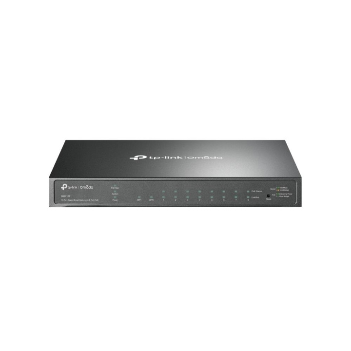 TP-Link 8-poorts Gigabit Smart PoE-switch met 2 SFP-slots in de groep COMPUTERS & RANDAPPARATUUR / Netwerk / Schakelaars bij TP E-commerce Nordic AB (C83829)