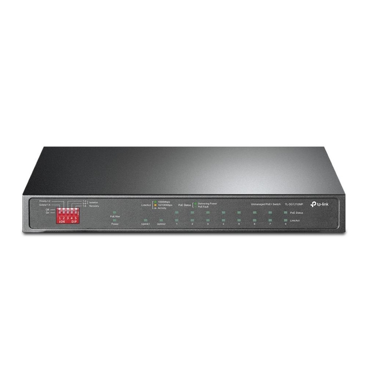 TP-Link 10-poorts Gigabit desktopswitch met 8-poorts PoE+ in de groep COMPUTERS & RANDAPPARATUUR / Netwerk / Schakelaars bij TP E-commerce Nordic AB (C83852)