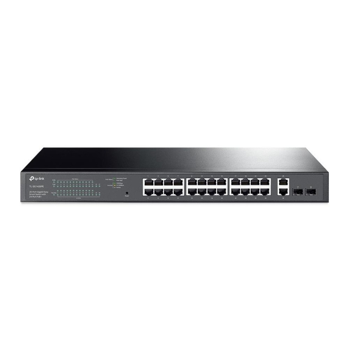 TP-Link 28-poorts Gigabit Easy Smart Switch met 24-poorts PoE+ in de groep COMPUTERS & RANDAPPARATUUR / Netwerk / Schakelaars bij TP E-commerce Nordic AB (C83857)