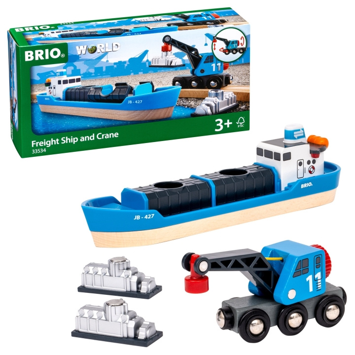 BRIO Vrachtschip en kraan (33534) in de groep SPEELGOED, KINDER- & BABYPRODUCTEN / Speelgoed / Bouwspeelgoed / Brio treinrails bij TP E-commerce Nordic AB (C83968)