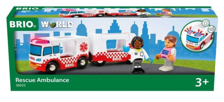 BRIO Reddingsambulance - 36035 in de groep SPEELGOED, KINDER- & BABYPRODUCTEN / Speelgoed / Bouwspeelgoed / Brio treinrails bij TP E-commerce Nordic AB (C84177)