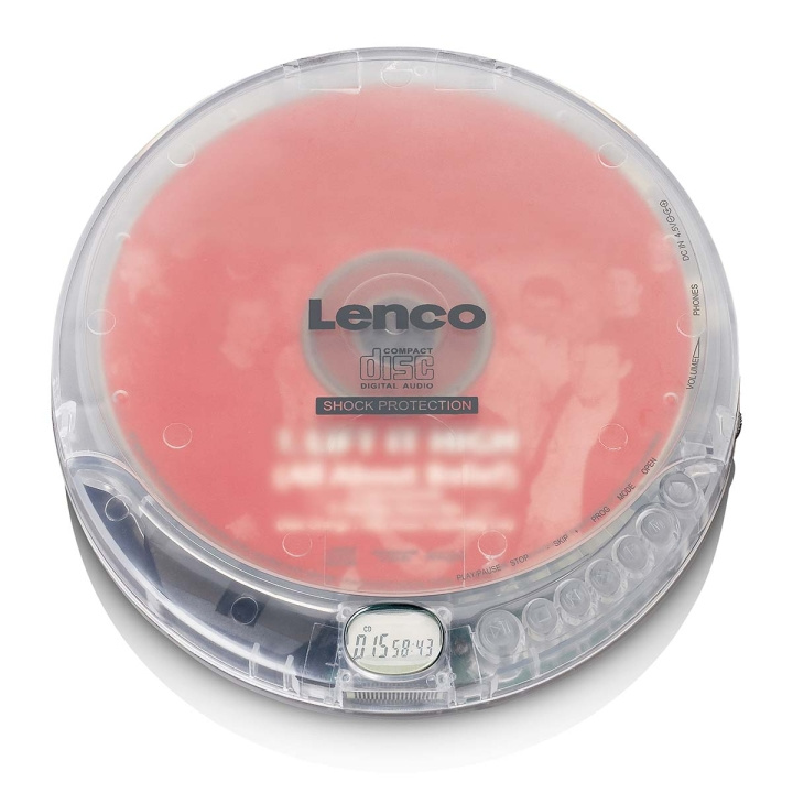 Lenco Draagbare CD-speler met anti-schok Transparant in de groep HOME ELECTRONICS / Audio & Beeld / Thuisbioscoop, Hifi en Draagbaar / Draagbare audiospelers / CD spelers bij TP E-commerce Nordic AB (C84266)