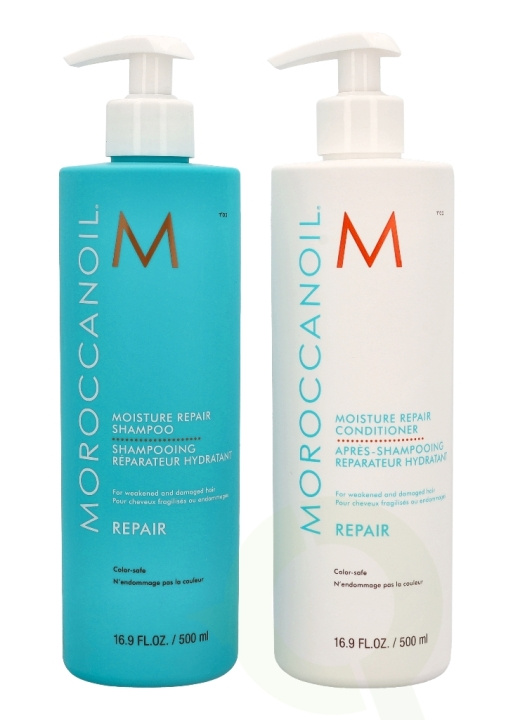 Moroccanoil Moisture Repair Shampoo & Conditioner Set 1000 ml Shampoo 500ml/Conditioner 500ml in de groep BEAUTY & HEALTH / Haar & Styling / Haarverzorging / Shampoo bij TP E-commerce Nordic AB (C85134)