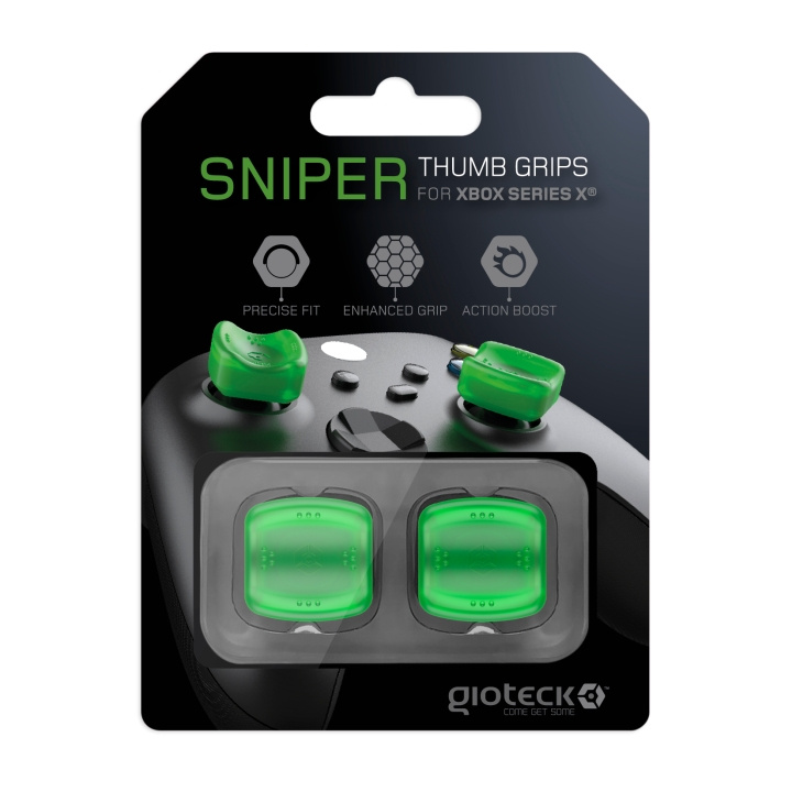 Gioteck Sniper Duimgrepen (Transparant Groen) in de groep HOME ELECTRONICS / Spelconsoles en accessoires / Xbox Series X bij TP E-commerce Nordic AB (C85260)