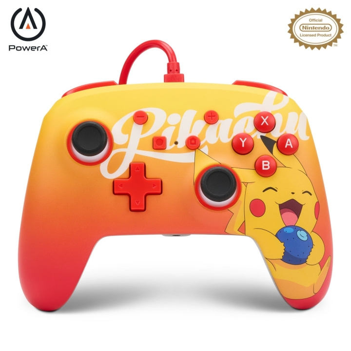 PowerA NSW ENH Bedrade Controller - Oran Berry Pikachu /Nintendo Switch in de groep HOME ELECTRONICS / Spelconsoles en accessoires / Nintendo Switch bij TP E-commerce Nordic AB (C85475)