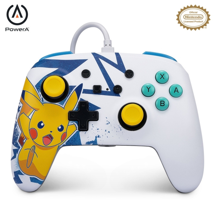 PowerA NSW ENH bedrade controller - Pikachu hoogspanning / Nintendo Switch in de groep HOME ELECTRONICS / Spelconsoles en accessoires / Nintendo Switch bij TP E-commerce Nordic AB (C85477)