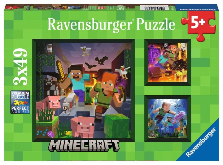 Ravensburger Minecraft Biomes 3x49p - (10105621) in de groep SPEELGOED, KINDER- & BABYPRODUCTEN / Speelgoed / Puzzels bij TP E-commerce Nordic AB (C85696)