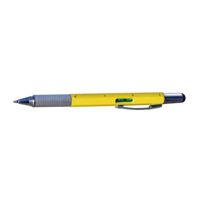 MikaMax 6 IN 1 MULTITOOL PEN GEEL in de groep HUISHOUDEN & TUIN / Kantoormateriaal / Pennen bij TP E-commerce Nordic AB (C85710)