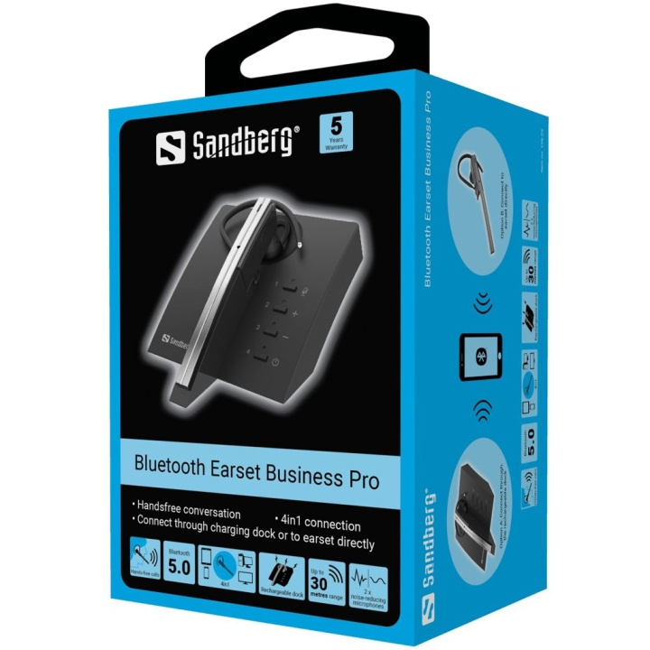 Sandberg Bluetooth Oortelefoon Business Pro in de groep COMPUTERS & RANDAPPARATUUR / Computeraccessoires / Koptelefoon bij TP E-commerce Nordic AB (C85946)