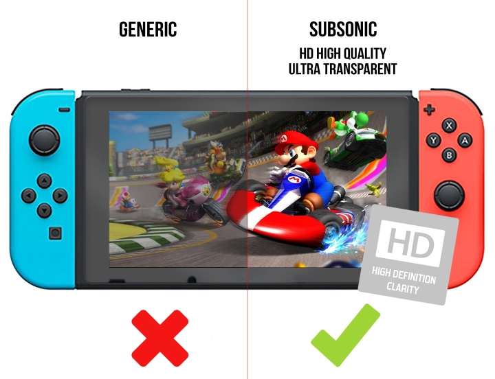 SuBsonic Switch Super Screen Protector - Gehard glas 9H Hd in de groep HOME ELECTRONICS / Spelconsoles en accessoires / Nintendo Switch bij TP E-commerce Nordic AB (C85965)