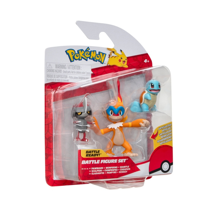 Pokémon Slagfiguur 3 Pk - Pawnirad, Squirtle (PKW3058) in de groep SPEELGOED, KINDER- & BABYPRODUCTEN / Speelgoed / Figuren, Miniaturen & accessoires bij TP E-commerce Nordic AB (C85989)