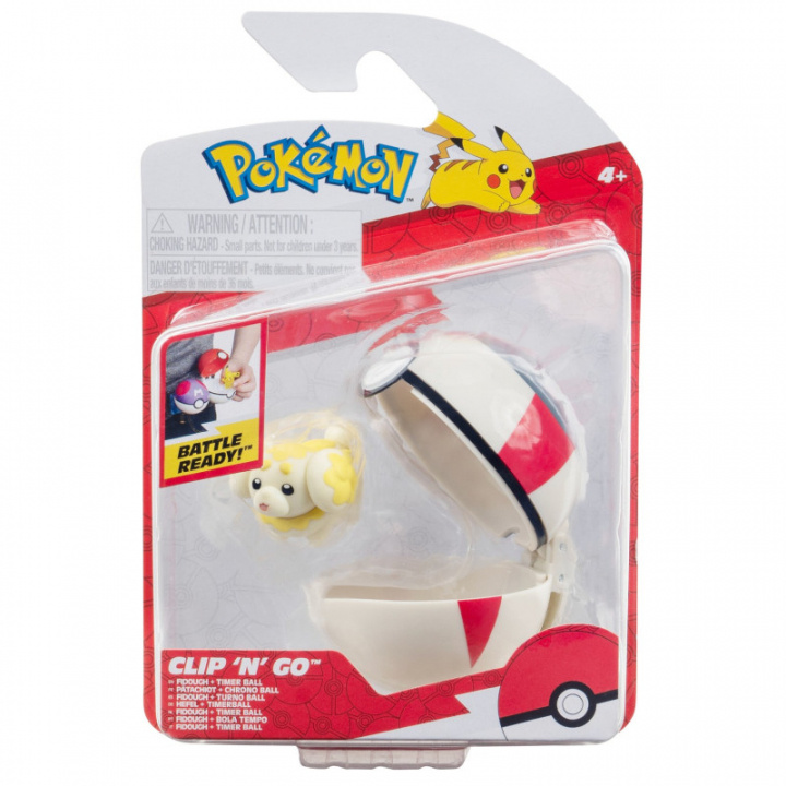 Pokémon Clip N Go - Fidough en Timer Bal (PKW3625) in de groep SPEELGOED, KINDER- & BABYPRODUCTEN / Speelgoed / Figuren, Miniaturen & accessoires bij TP E-commerce Nordic AB (C85994)