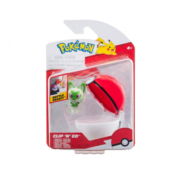 Pokémon Clip N Go - Sprigatito en Poke Ball (PKW3629) in de groep SPEELGOED, KINDER- & BABYPRODUCTEN / Speelgoed / Figuren, Miniaturen & accessoires bij TP E-commerce Nordic AB (C85995)