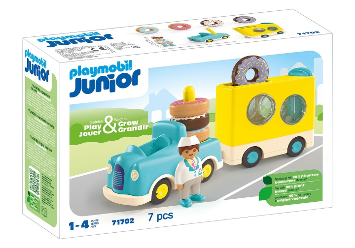 Playmobil JUNIOR: Gekke Donut Truck met Stapel- en Sorteerfunctie (71702) in de groep SPEELGOED, KINDER- & BABYPRODUCTEN / Speelgoed / Speelgoed bij TP E-commerce Nordic AB (C86055)