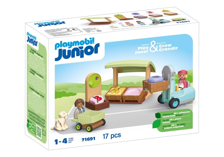 Playmobil Junior: Biologische marktkraam & vorkheftruck (71691) in de groep SPEELGOED, KINDER- & BABYPRODUCTEN / Speelgoed / Speelgoed bij TP E-commerce Nordic AB (C86064)