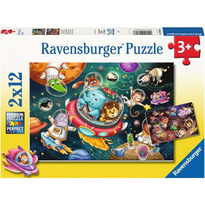 Ravensburger Puzzeldieren In De Ruimte 2x12p in de groep SPEELGOED, KINDER- & BABYPRODUCTEN / Speelgoed / Kinderpuzzel bij TP E-commerce Nordic AB (C86135)